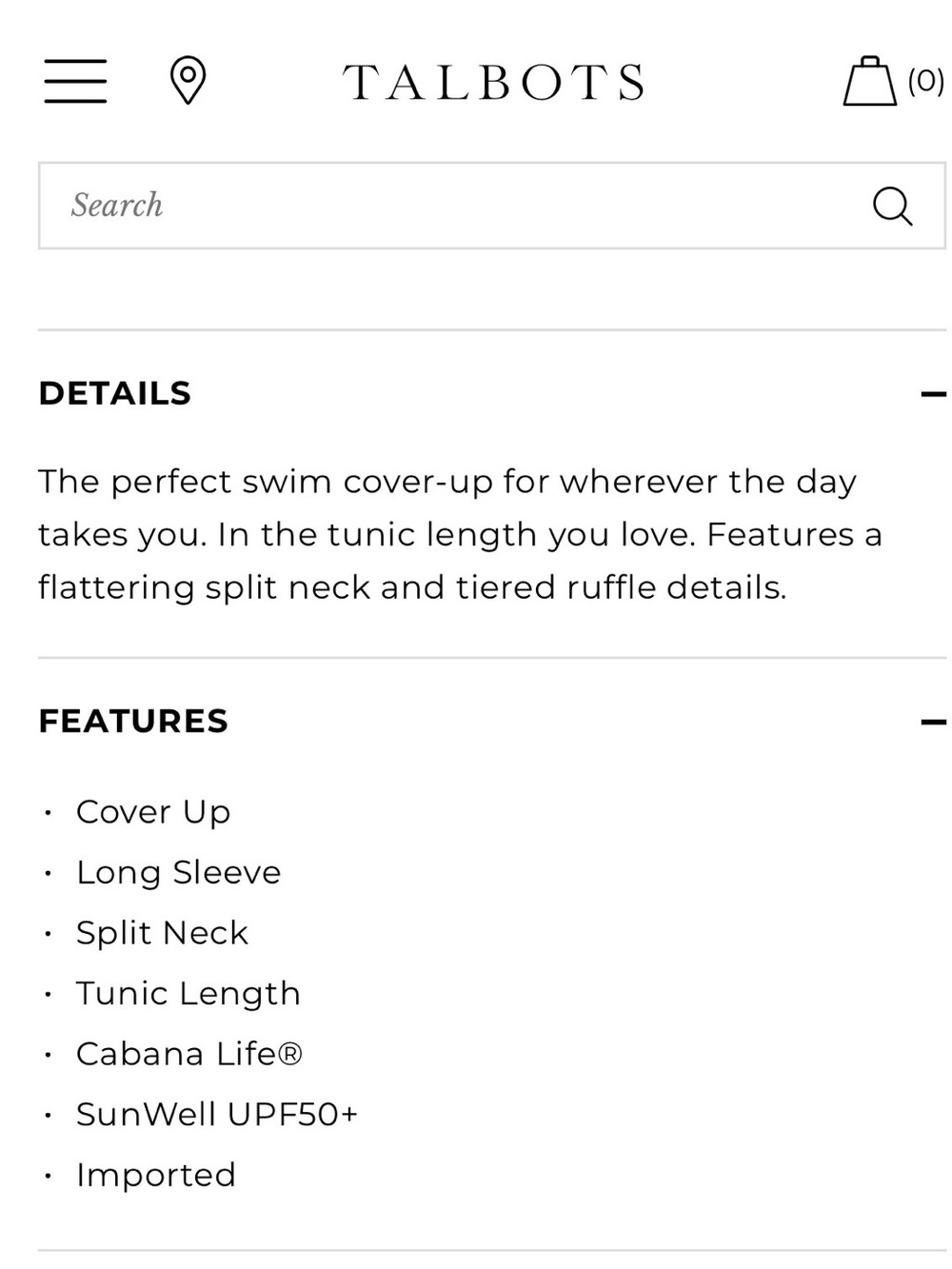 Cabana Life & Talbots Byron Bay Ruffle Tunic Coverup Mosaic Tile - Picture 10 of 11